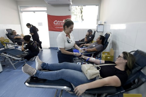 Guarulhos mobiliza forças de segurança e reúne cerca de 200 pessoas em ação de doação de sangue no 15º BPM
